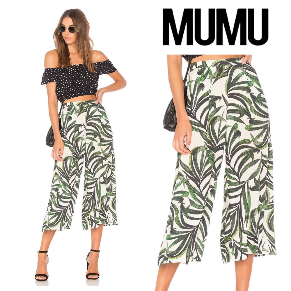 🌴 Show Me Your MUMU Gaucho Pants in Peruvian Palm Print